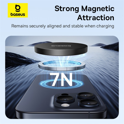Бездротовий зарядний пристрій Baseus Simple Mini4 Air Magnetic Wireless Charger Qi2 15W Cluster Black (P10278200111-00)