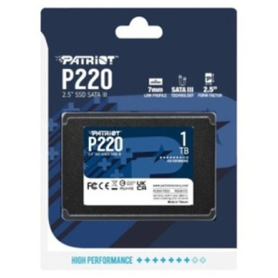 Накопичувач SSD Patriot P220 1TB 2.5" 7mm SATAIII (P220S1TB25) Накопичувач SSD Patriot P220 1TB 2.5" 7mm SATAIII (P220S1TB25)