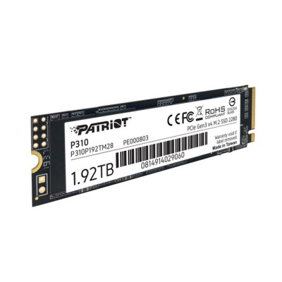 Накопичувач SSD M.2 Patriot P310 1920GB NVMe 2280 PCIe 3.0x4 3D NAND TLC (P310P192TM28) Накопичувач SSD M.2 Patriot P310 1920GB NVMe 2280 PCIe 3.0x4 3D NAND TLC (P310P192TM28)