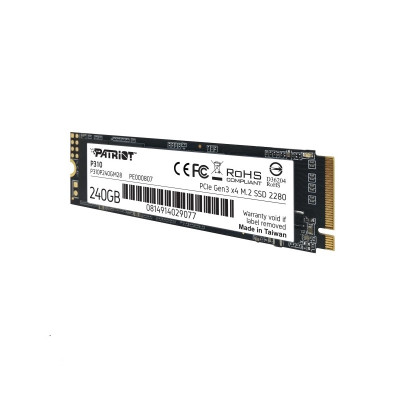 Накопичувач SSD M.2 Patriot P310 240GB NVMe 2280 PCIe 3.0 3D TLC (P310P240GM28) Накопичувач SSD M.2 Patriot P310 240GB NVMe 2280 PCIe 3.0 3D TLC (P310P240GM28)