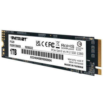 Накопичувач SSD M.2 Patriot P410 1TB NVMe 2280 PCIe Gen4 x4 5000/4500 TLC (P410P1TBM28H) Накопичувач SSD M.2 Patriot P410 1TB NVMe 2280 PCIe Gen4 x4 5000/4500 TLC (P410P1TBM28H)