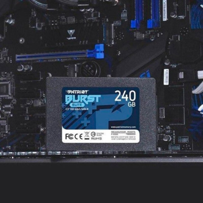 Накопичувач SSD Patriot Burst Elite 240GB 2.5" 7mm SATAIII TLC 3D (PBE240GS25SSDR) Накопичувач SSD Patriot Burst Elite 240GB 2.5" 7mm SATAIII TLC 3D (PBE240GS25SSDR)