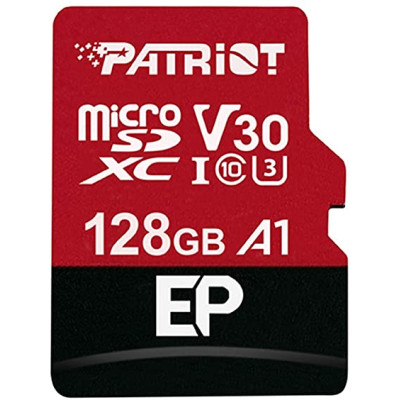 Карта пам'яті microSDXC (UHS-1 U3) Patriot EP Series 128Gb class 10 V30 (R-100MB/s, W-80MB/s) (adapter SD) (PEF128GEP31MCX)