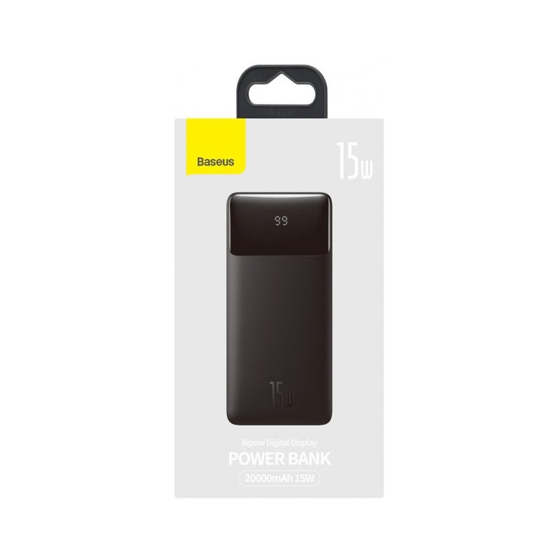 Зовнішній акумулятор Baseus Bipow Digital Display Power Bank 20000mAh 15W Black (PPBD050101)