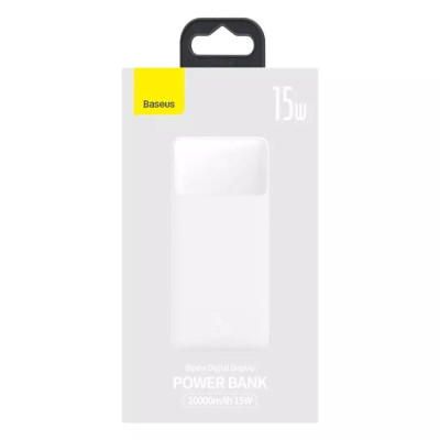Зовнішній акумулятор Baseus Bipow Digital Display Power Bank 20000mAh 15W White (PPBD050102)