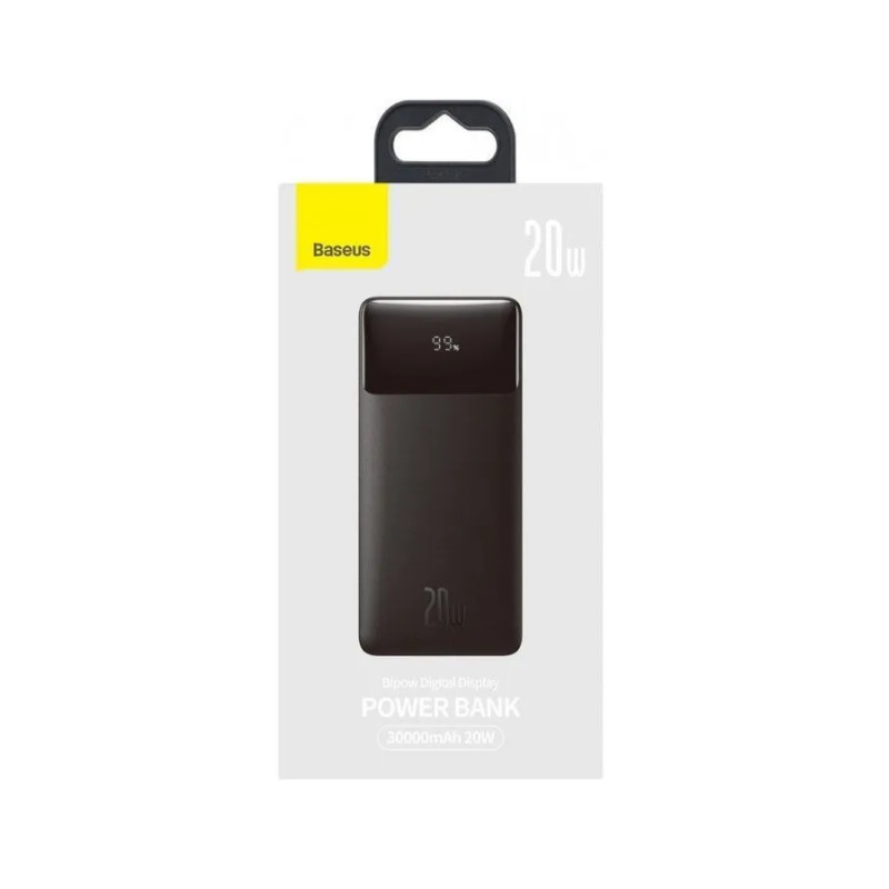 Зовнішній акумулятор Baseus Bipow Digital Display Power bank 30000mAh 20W Black (PPBD050401)