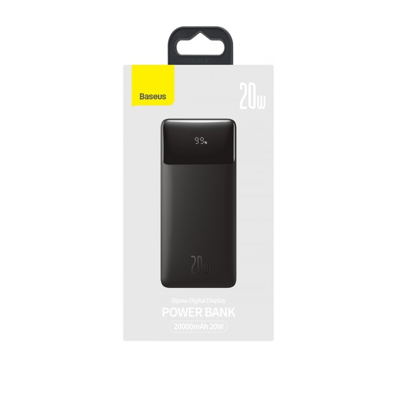 Зовнішній акумулятор Baseus Bipow Digital Display Power bank 20000mAh 20W Black (PPBD050501)