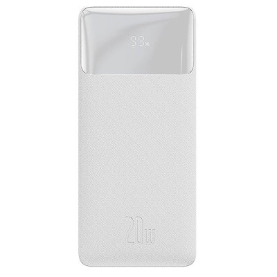 Зовнішній акумулятор Baseus Bipow Digital Display Power bank 20000mAh 20W White (PPDML-M02)