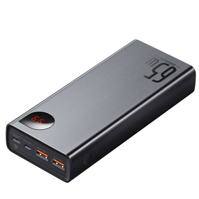 Зовнішній акумулятор Baseus Adaman Metal Digital Display Quick Charge Power Bank 20000mAh 65W Black (PPIMDA-D01)