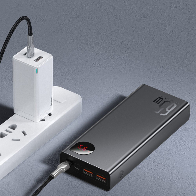 Зовнішній акумулятор Baseus Adaman Metal Digital Display Quick Charge Power Bank 20000mAh 65W Black (PPIMDA-D01)
