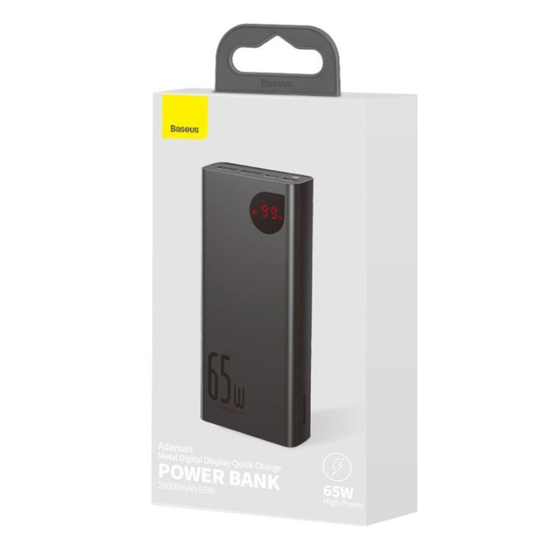 Зовнішній акумулятор Baseus Adaman Metal Digital Display Quick Charge Power Bank 20000mAh 65W Black (PPIMDA-D01)