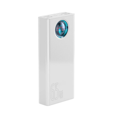 Зовнішній акумулятор Baseus Amblight Digital Display Fast Charge Power Bank 30000mAh 65W White (PPLG000102)