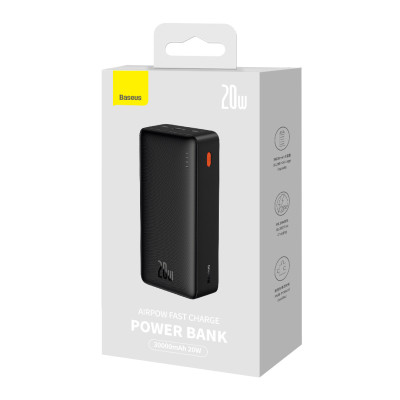 Зовнішній акумулятор Baseus Airpow Fast Charge Power Bank 30000mAh 20W Black (PPQD090101) Зовнішній акумулятор Baseus Airpow Fast Charge Power Bank 30000mAh 20W Black (PPQD090101)