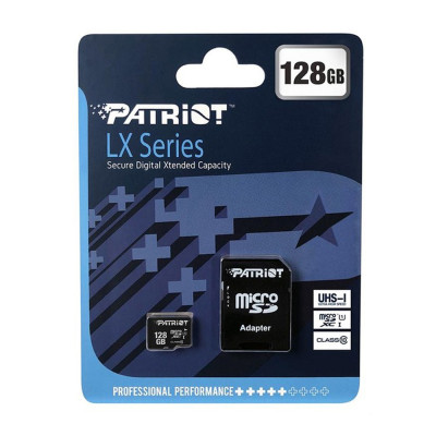 Карта пам'яті microSDXC (UHS-1) Patriot LX Series 128Gb class 10 (adapter SD) (PSF128GMCSDXC10)