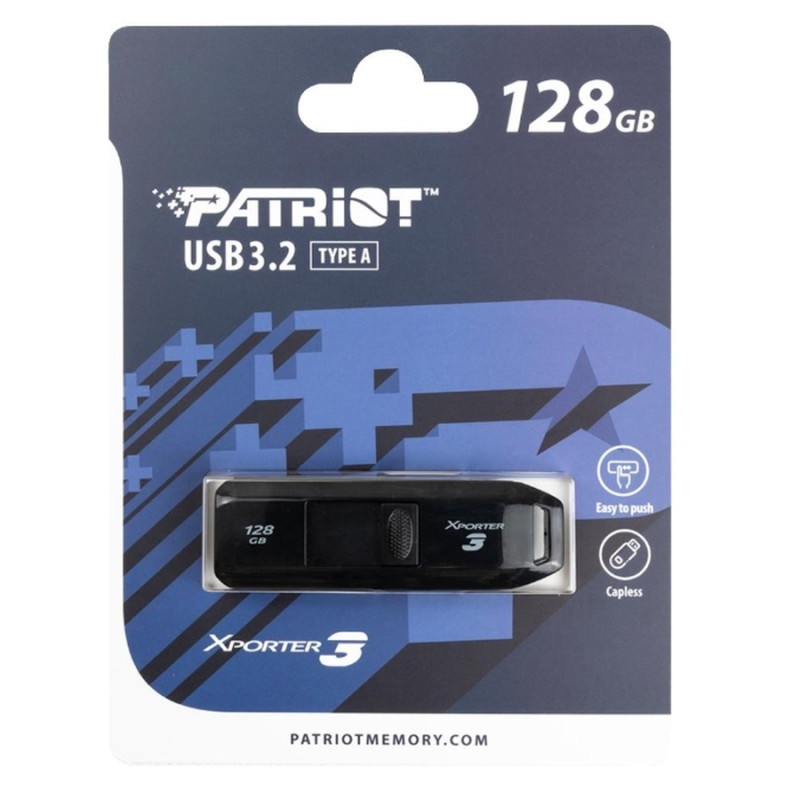 Флеш-накопичувач Patriot USB 3.2 Xporter 3 128GB Black (PSF128GX3B3U)