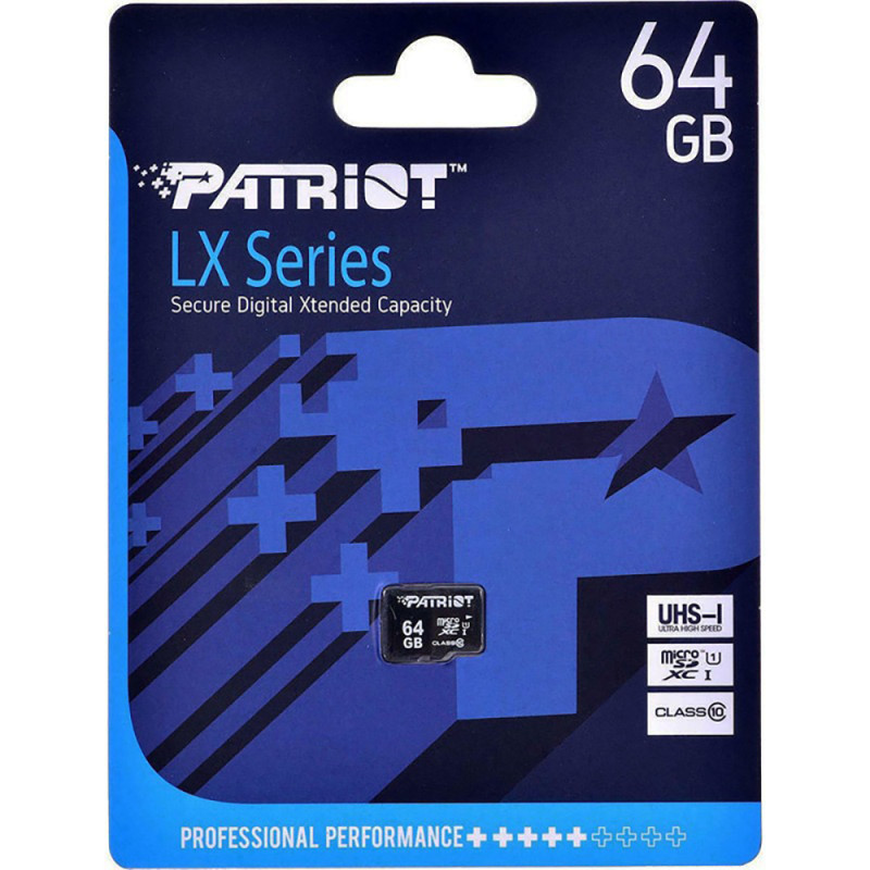 Карта пам'яті microSDXC (UHS-1) Patriot LX Series 64Gb class 10 (PSF64GMDC10)