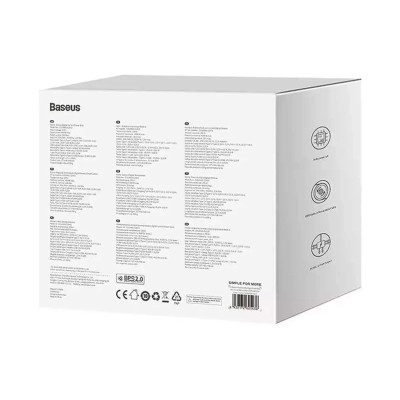 Мережевий зарядний пристрій Baseus PowerCombo Digital PowerStrip 2AC+1U+1C+Retractable-C 65W with 1.5m power cord EU Black (PSLR000301)