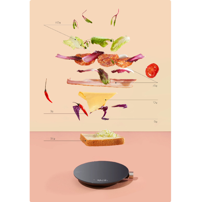Кухонні смарт-ваги Xiaomi HOTO Smart Kitchen Scale Dark Grey (QWCFC001) (QWCFC001)
