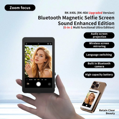 Додатковий екран Magnetic selfie screen RK-X40L камери смартфона Black (RK-X40L-B)