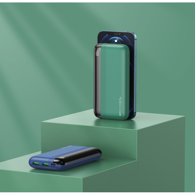 Зовнішній акумулятор REMAX Kiren Series PD20W+QC22.5W Fast Charging Power Bank  20000mAh RPP-180 Green (RPP-180 Green)