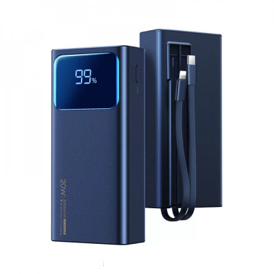 Зовнішній акумулятор REMAX Voyage Series  PD20W+QC22.5W Cabled Fast Charging Power Bank  30000mAh RPP-571 Blue (RPP-571 Blue)