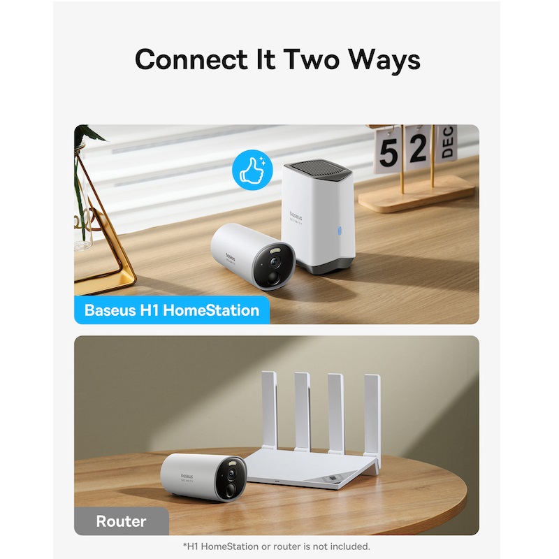 Додаткова IP-камера відеоспостереження Baseus Security B1 Outdoor Camera 2K White (S0SV002130)