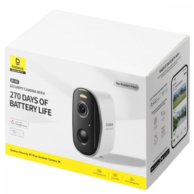 Додаткова IP-камера відеоспостереження Baseus Security N1 Plus Outdoor Camera 2K White (S0TZ002130) Додаткова IP-камера відеоспостереження Baseus Security N1 Plus Outdoor Camera 2K White (S0TZ002130)