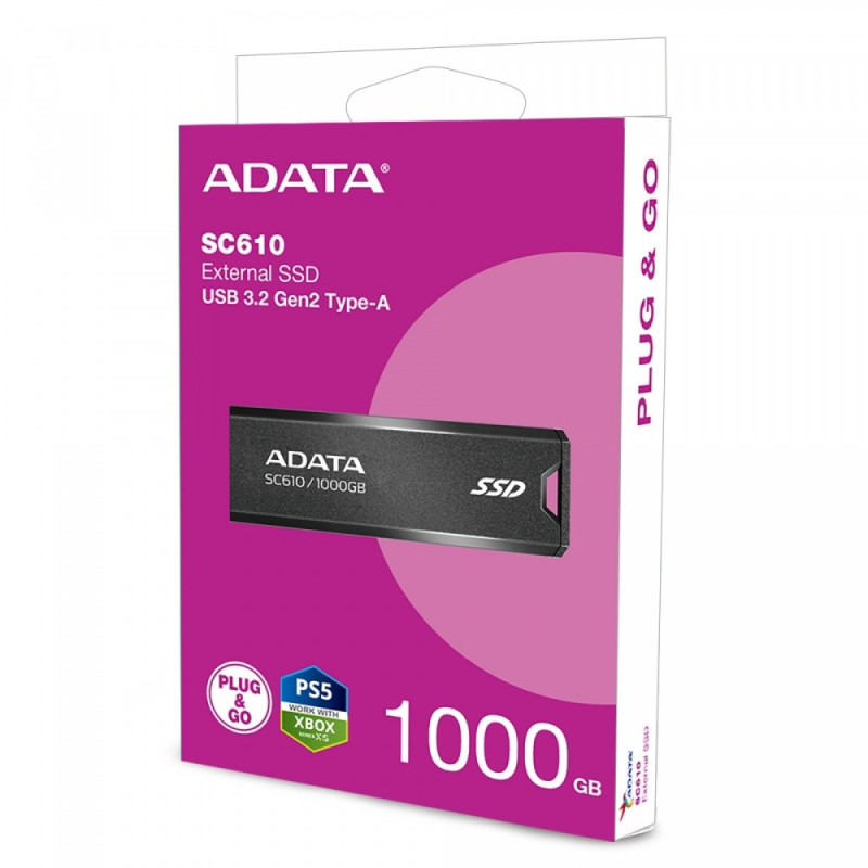 Портативний SSD ADATA SC610 1TB USB 3.2  550/500Mb/s Black (SC610-1000G-CBK/RD)