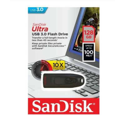 Флеш-накопичувач SanDisk USB 3.0 Ultra 128Gb (130Mb/s) Black (SDCZ48-128G-U46) Флеш-накопичувач SanDisk USB 3.0 Ultra 128Gb (130Mb/s) Black (SDCZ48-128G-U46)
