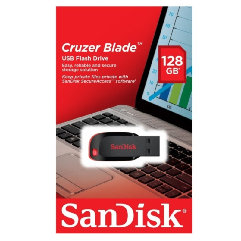 Флеш-накопичувач SanDisk USB 2.0 Cruzer Blade 128Gb Black/Red (SDCZ50-128G-B35)