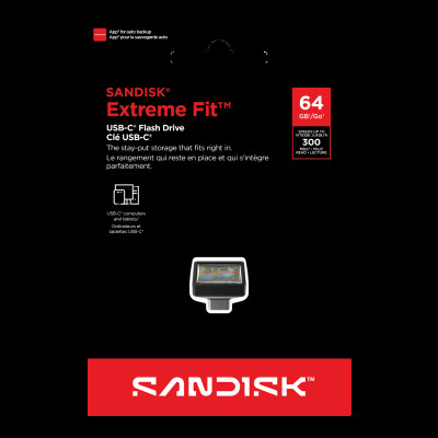 Флеш-накопичувач SanDisk USB 3.2 Gen 1 Extreme Fit Type-C 64Gb (300Mb/s) (SDCZ530-064G-G46)