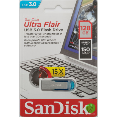 Флеш-накопичувач SanDisk USB 3.0 Ultra Flair 128Gb Blue (SDCZ73-128G-G46B) Флеш-накопичувач SanDisk USB 3.0 Ultra Flair 128Gb Blue (SDCZ73-128G-G46B)