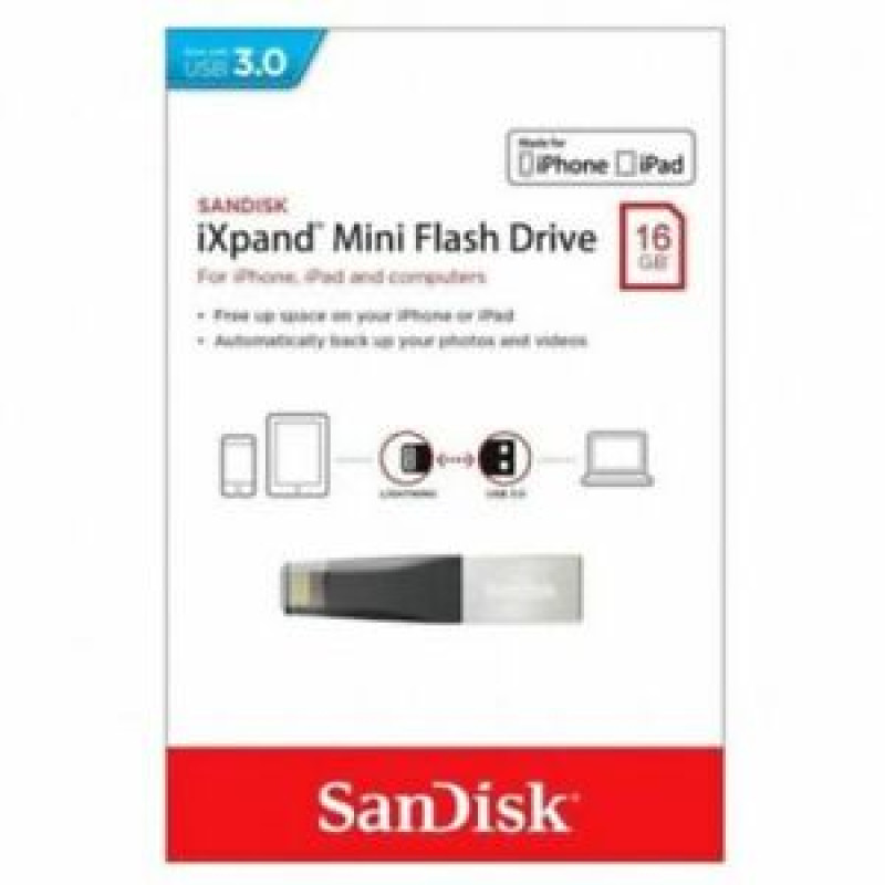 Флеш-накопичувач SanDisk USB 3.1 iXpand Mini 16Gb Lightning Apple (SDIX40N-016G-GN6NN)
