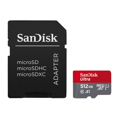 Карта пам'яті microSDXC (UHS-1) SanDisk Ultra 512Gb class 10 A1 (150Mb/s) (adapter SD) (SDSQUAC-512G-GN6MA)
