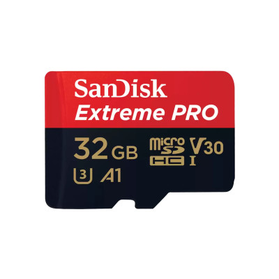 Карта пам'яті microSDHC (UHS-1 U3) SanDisk Extreme Pro A1 32Gb class 10 V30 (R100MB/s,W90MB/s) (adapter) (SDSQXCG-032G-GN6MA)