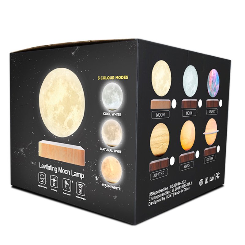 Магнітна левітаційна лампа HCNT Levitating Lamp Moon Light Wood Grain (SIM10-GW5)