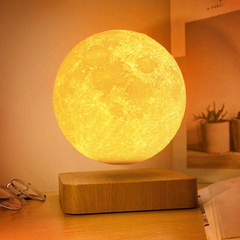Магнітна левітаційна лампа HCNT Levitating Lamp Moon Light Wood Grain (SIM10-GW5)