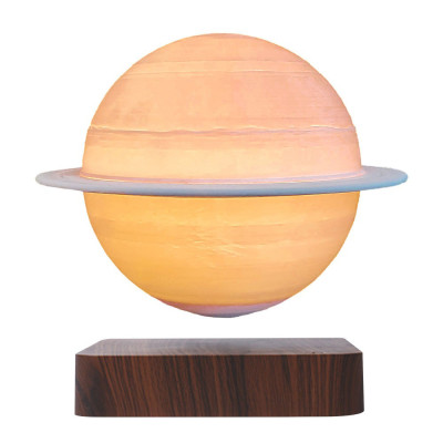 Магнітна левітаційна лампа HCNT Levitating Lamp Saturn Dark Wood Grain (SIM10-GW5-S)