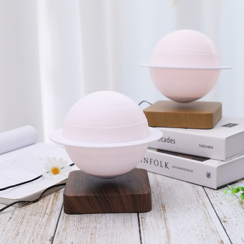 Магнітна левітаційна лампа HCNT Levitating Lamp Saturn Dark Wood Grain (SIM10-GW5-S)