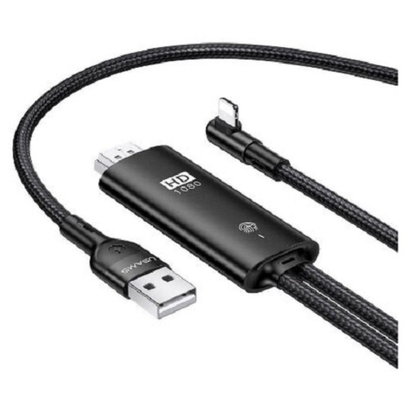 Кабель Usams US-SJ442  U53 Lightning to HDMI Cable 2m Black (SJ442HD01)