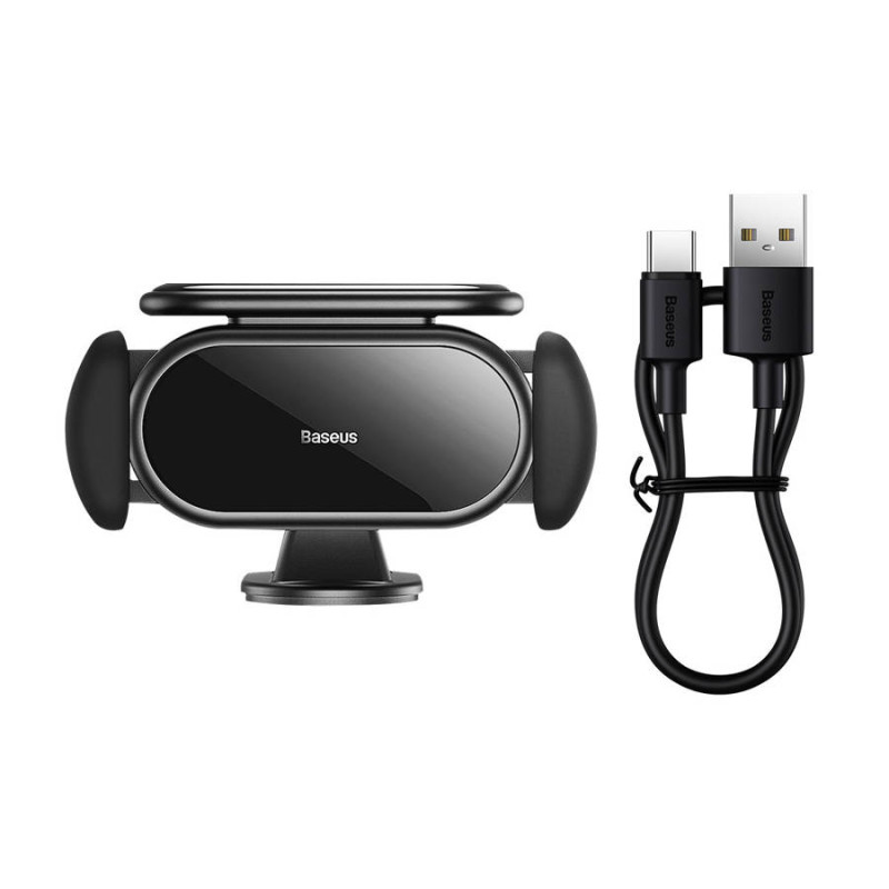 Автотримач для телефона Baseus Steel Cannon pro Solar Electric Car Mount Black (SUGP010001)
