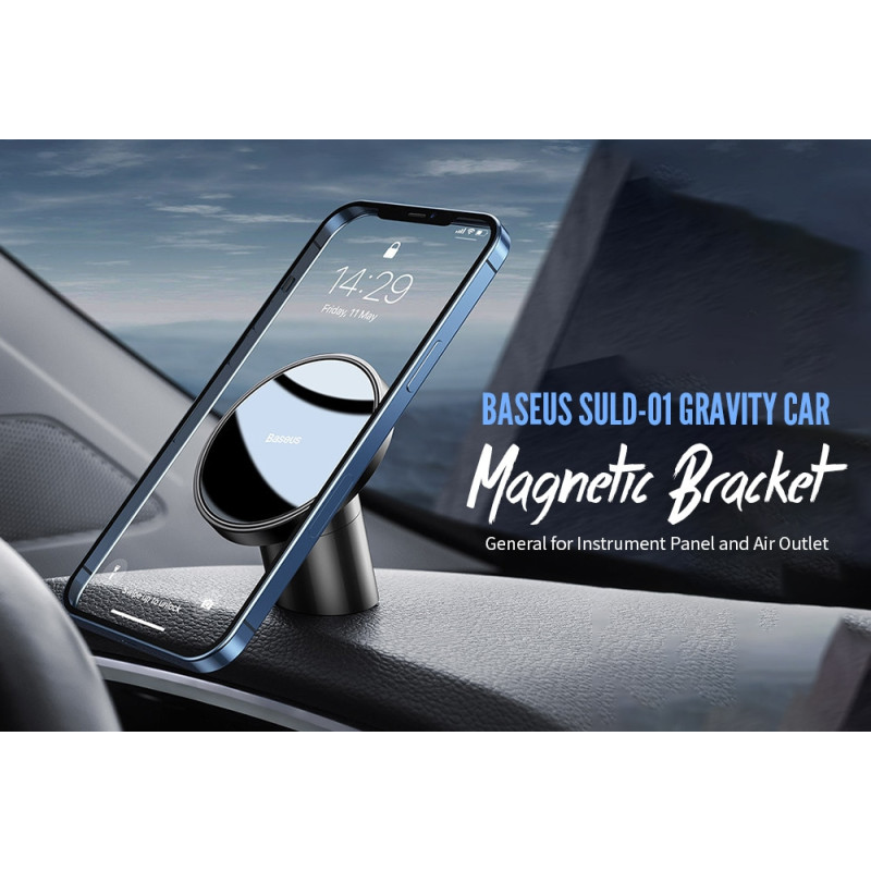 Автотримач для телефона Baseus Magnetic Car Mount (For Dashboards and Air Outlets) Black (SULD-01)