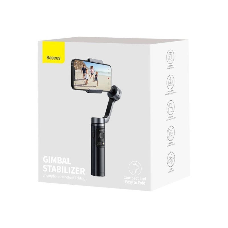 Стабілізатор Baseus Control Smartphone Handheld Folding Gimbal Stabilizer Dark grey (SUYT-D0G)