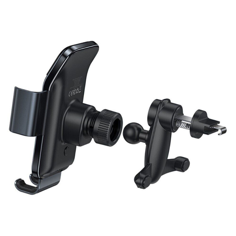 Автотримач для телефона Baseus Smart Solar Power Wireless Car Mount Electric Holder Black (SUZG000001)