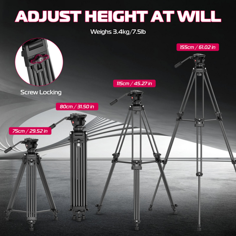 Штатив Ulanzi MT-81 Tripod (80-155cm) Black (T080GBB1)