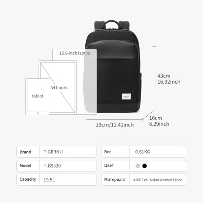 Рюкзак Tigernu T-B9520 15.6" Black (T-B9520Black)