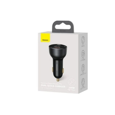 Автомобільний зарядний пристрій Baseus Superme Digital Display PPS Dual Quick Charger Car Charger Black (TZCCZX-01)