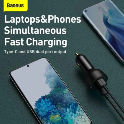 Автомобільний зарядний пристрій Baseus Superme Digital Display PPS Dual Quick Charger Car Charger Black (TZCCZX-01)