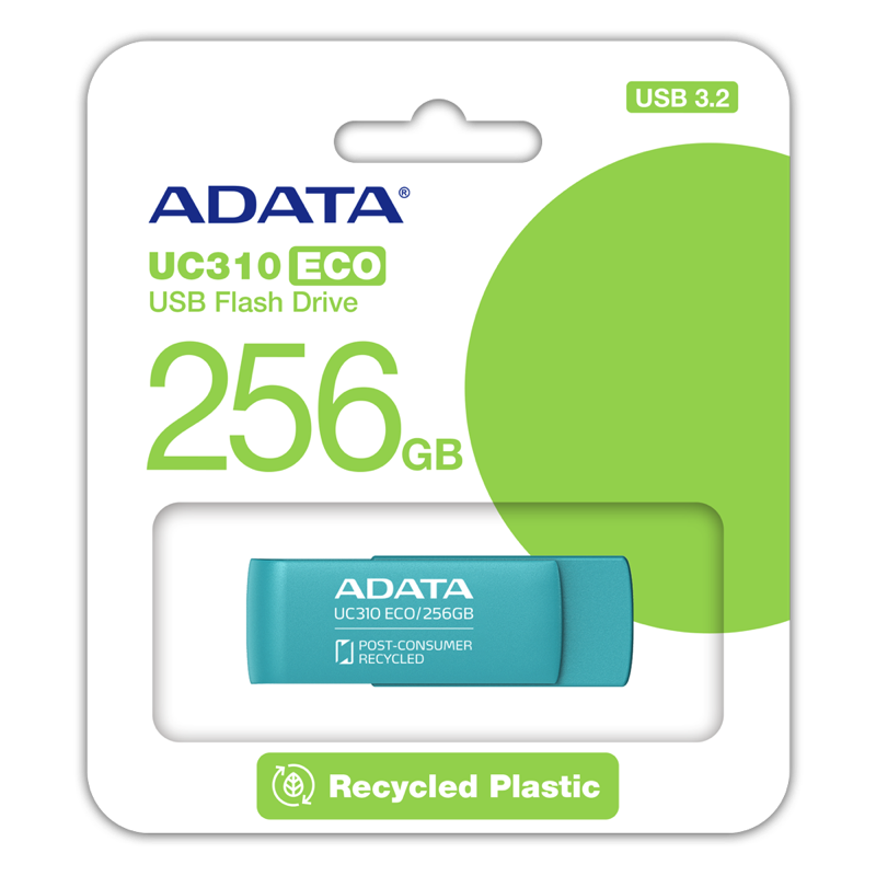 Флеш-накопичувач ADATA USB 3.2 UC310 Eco 256Gb Green (UC310E-256G-RGN)