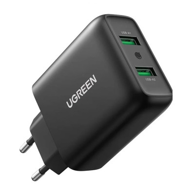Мережевий зарядний пристрій UGREEN CD161 USB Fast Charger EU (Black)(UGR-10216) (UGR-10216)